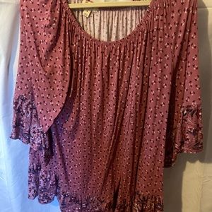 Style & Co Pink Floral Blouse